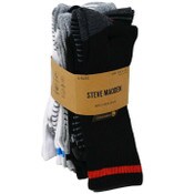 Wholesale - 6pk MENS ATHLETIC 1/2 CUSHION CREW SOCKS ASST COLOR SIZE 10-13 STEVE MADDEN, UPC: 194587699990